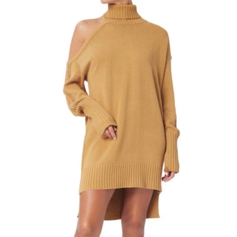 LITA BY CIARA Shoulder Cutout Long Sleeve Turtleneck Tunic Sweater Dress size XL